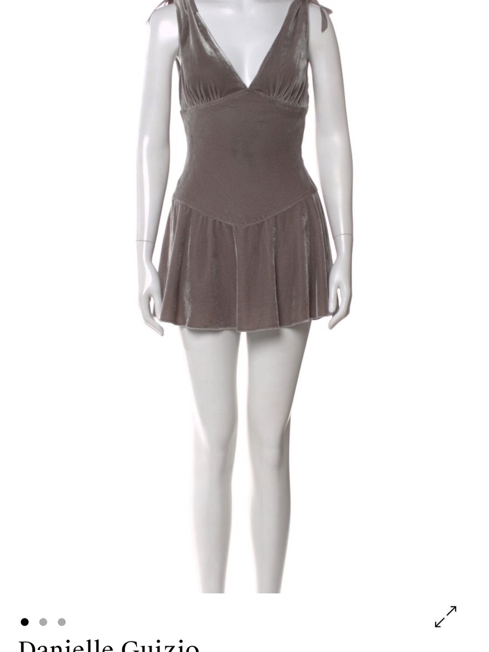 Danielle Guizio Taupe Velvet Mini Dress